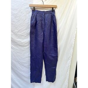 Vakko Purple Leather Pants Bootcut Fit Y2K Vintage Hippie Boho Festival Sz 6